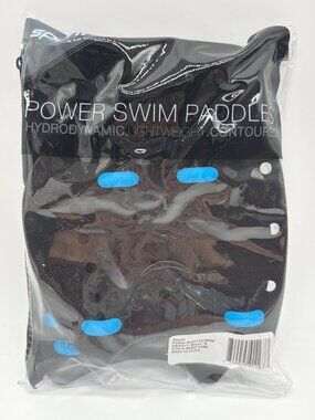 Sporti Power Swim Paddles S Black & Blue. Ergonomic Design With Rubber Padding F
